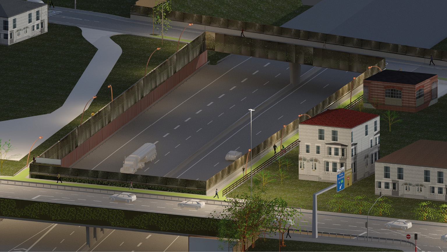 5 Modélisation numérique 3D - Réaménagement des ouvrages de l’échangeur de Strassen / Kaell architecture / Administration des Ponts et Chaussées